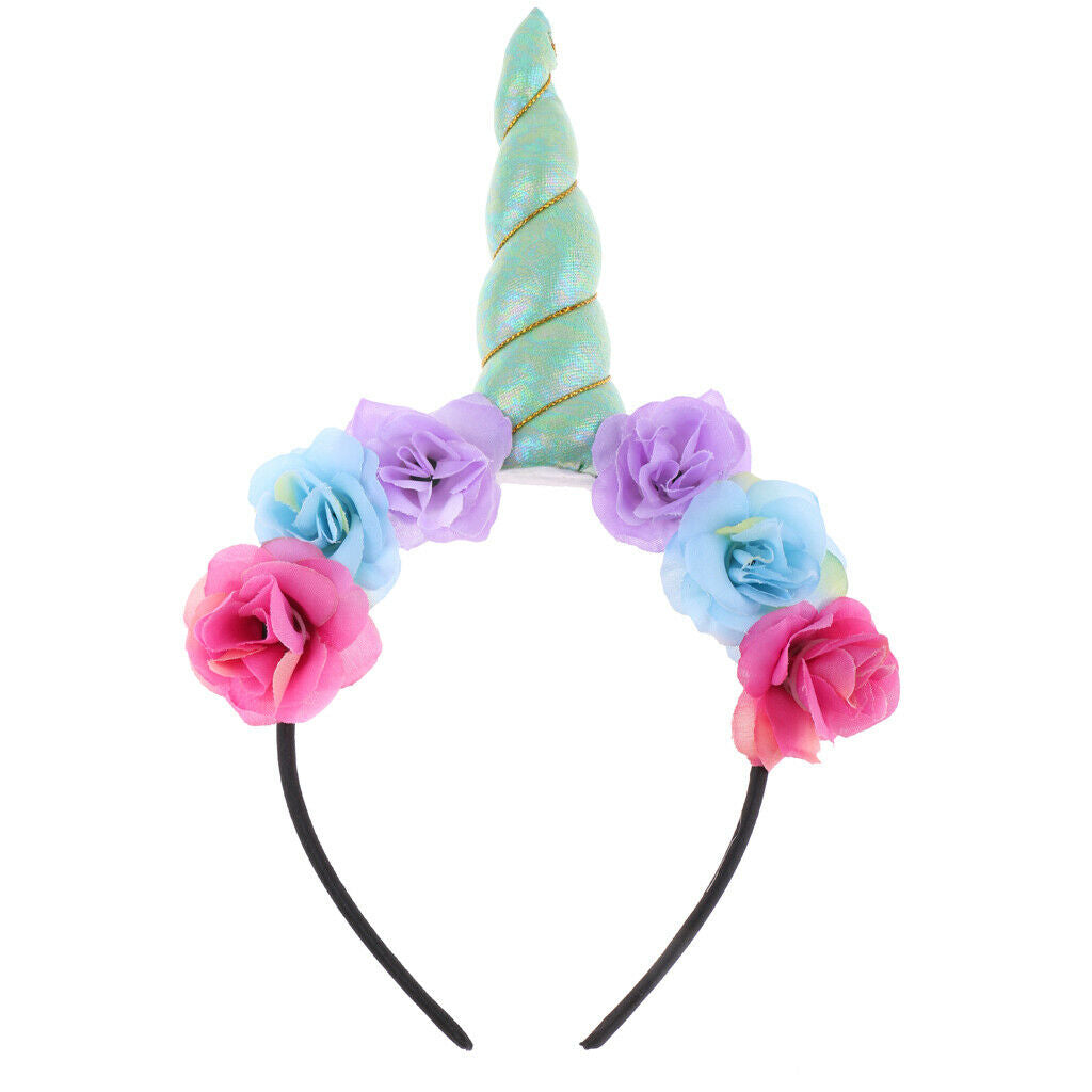 Lovely Unicorn Horn Flower Headwear Party Headpiece Prop Accessories