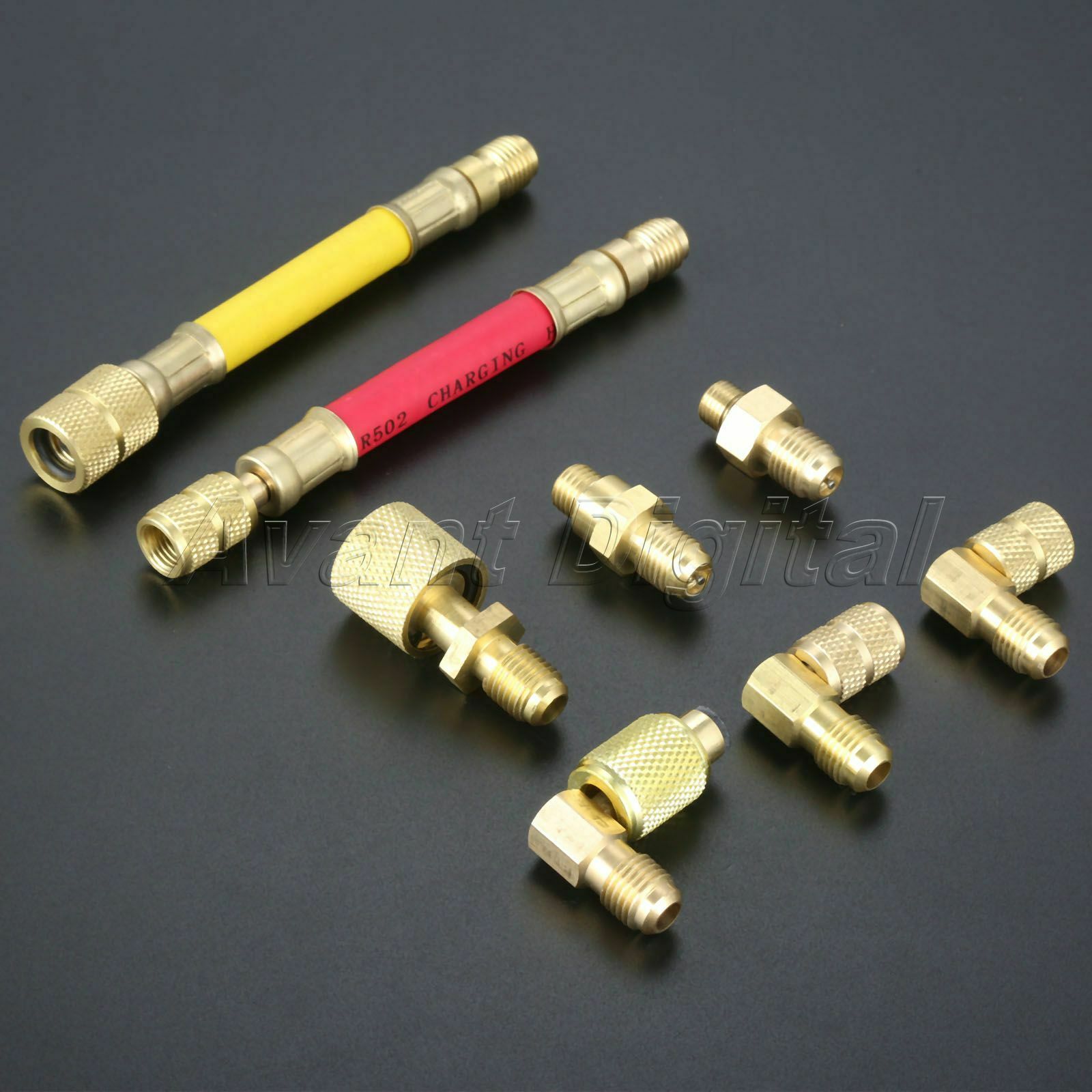 Auto A/C Air R134A R12 Conditioner Refrigeration Converting Adapter Hose Set Kit