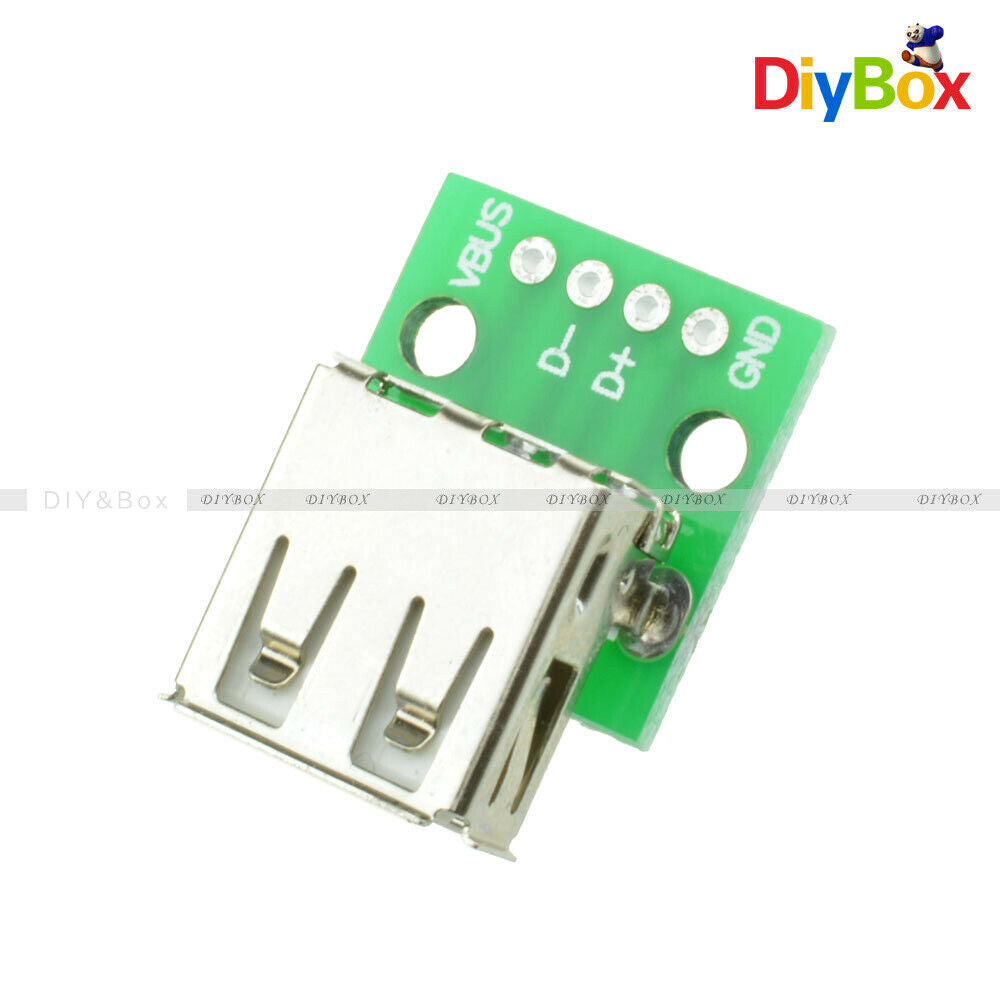 5PC Mini Type A Female USB To DIP 2.54MM PCB Board Adapter Converter For Arduino