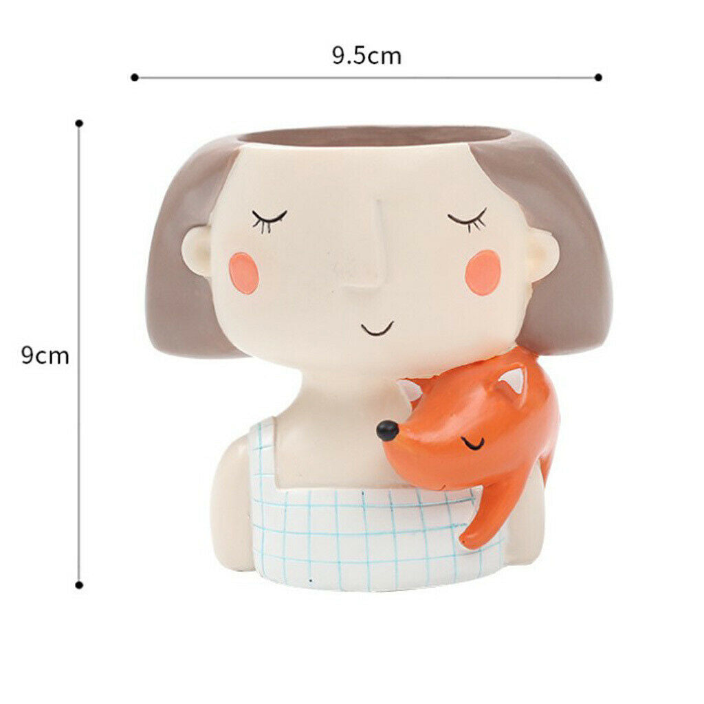 2Pcs Girls Plant Pot Small Succulent Display Flowerpot Outdoor Indoor Garden