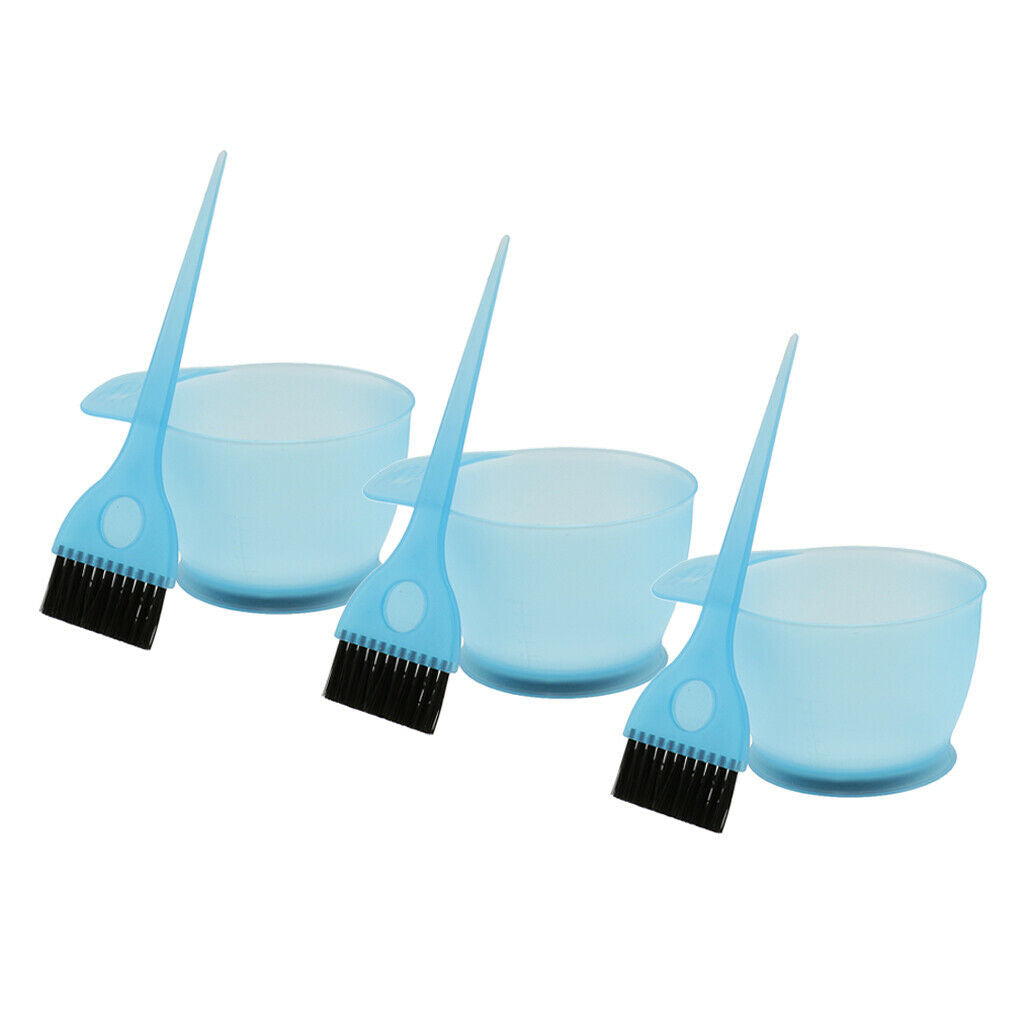 3x Hairdressing Hair Colouring Tinting Brush & Bowl Tool for Beauty Salon