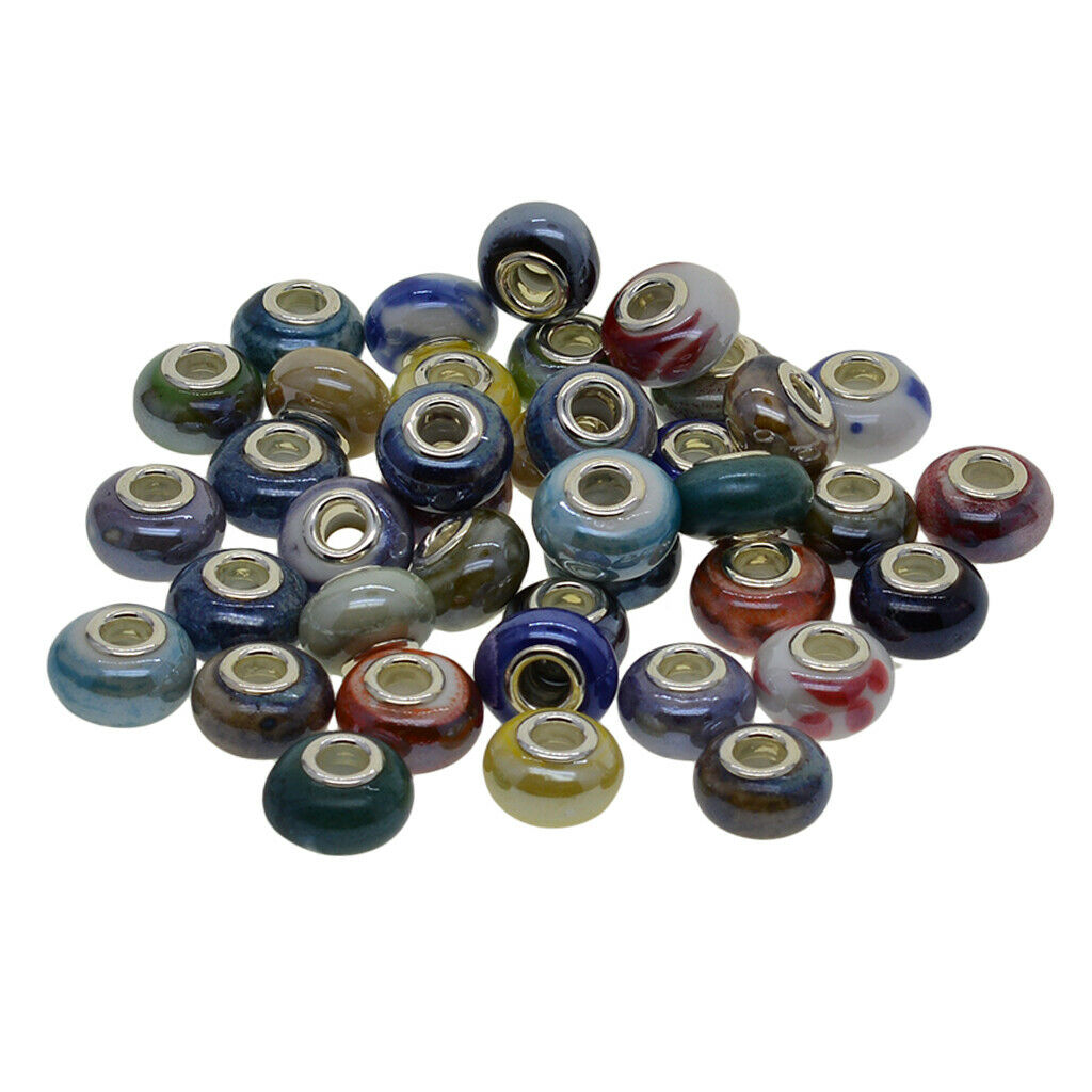 25x Faceted Lampwork Murano Glass Beads for European Charms