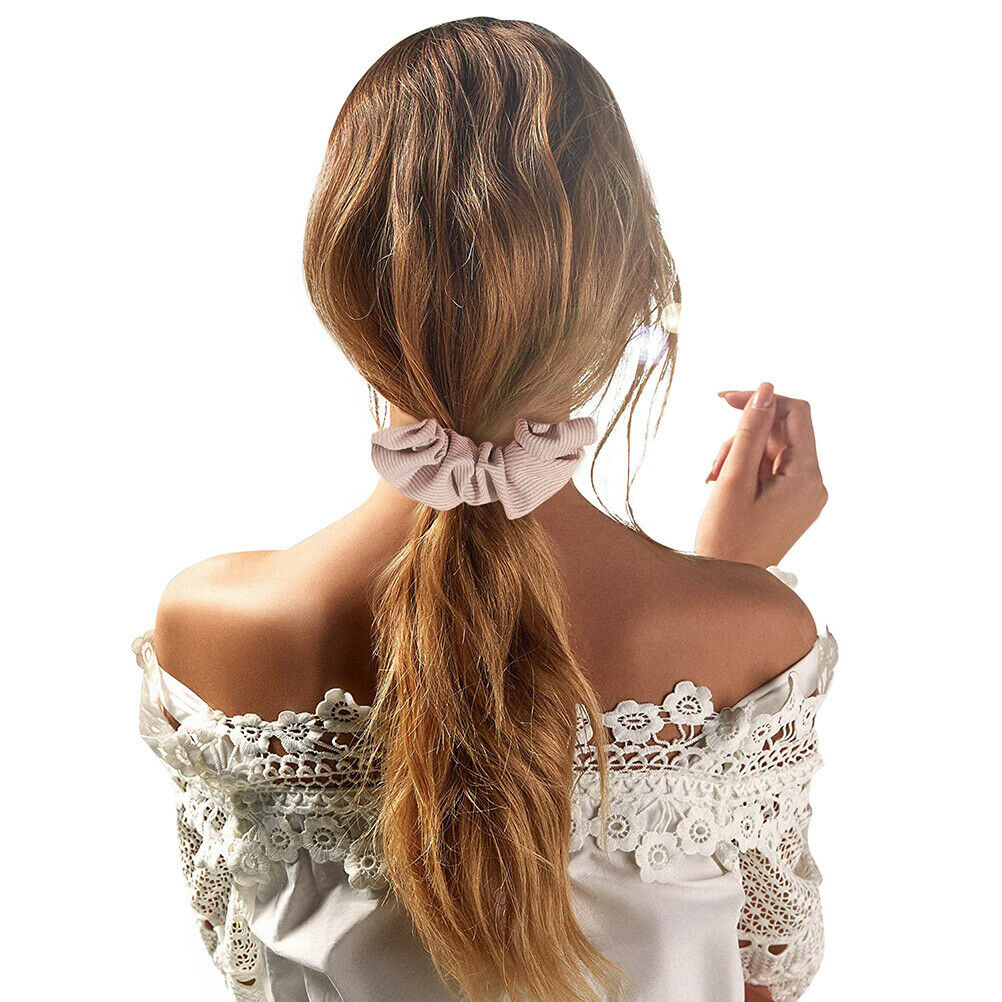 For Women Girls Hair Band with Zipper Pocket Knitting Stripes Elastic Hairbands