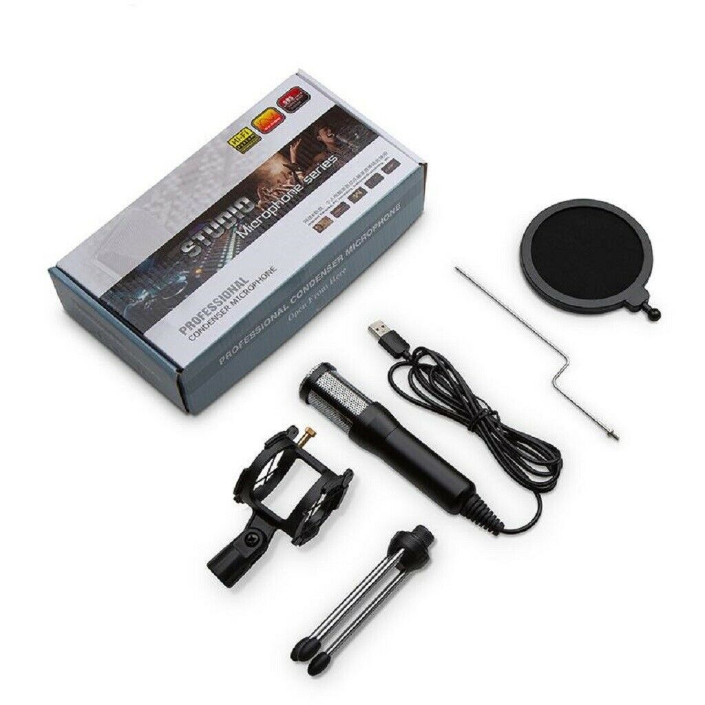 Condenser Recording Microphone 3.5mm Plug and Play PC Microphone, Broadcast