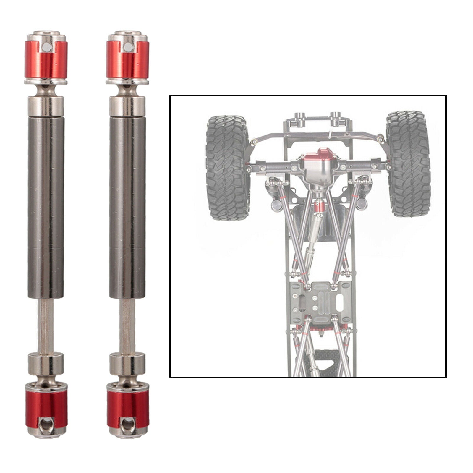 2Pcs RC Car Adjustable Drive Shaft for Most Brand 1:10 RC Rock Crawler Accs