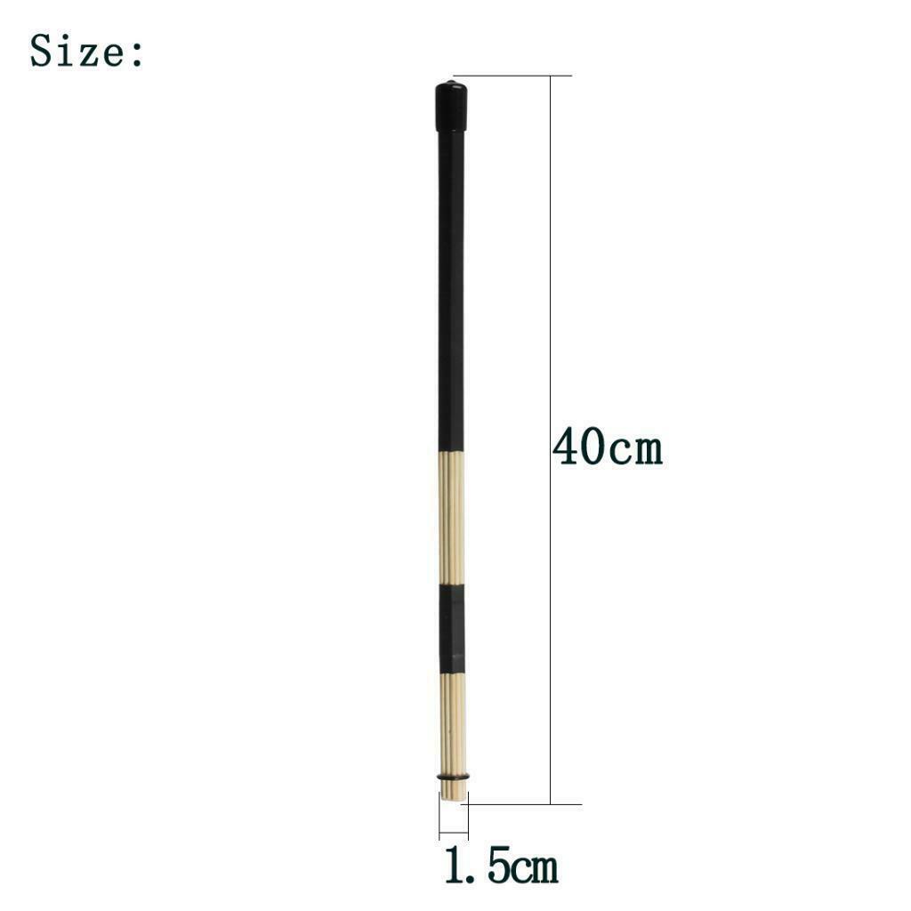 1 Pair Wooden Drum Rod Brushes Drumsticks for Cajon Jazz Drum Accessory, Black