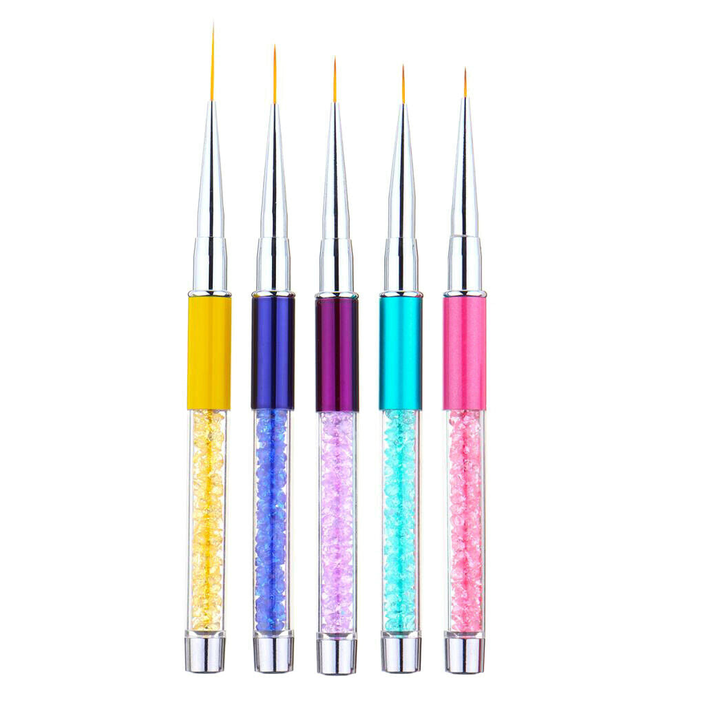 5 Sizes Nail Art Liner Brushes UV Gel Painting Detailing Striping Brush Pens