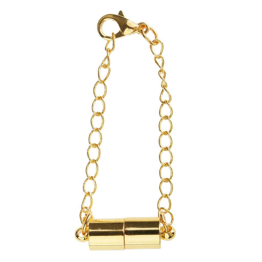 2 Magnetic Hooks Lobster Clasps Necklace Bracelet Extender with Chains 107mm