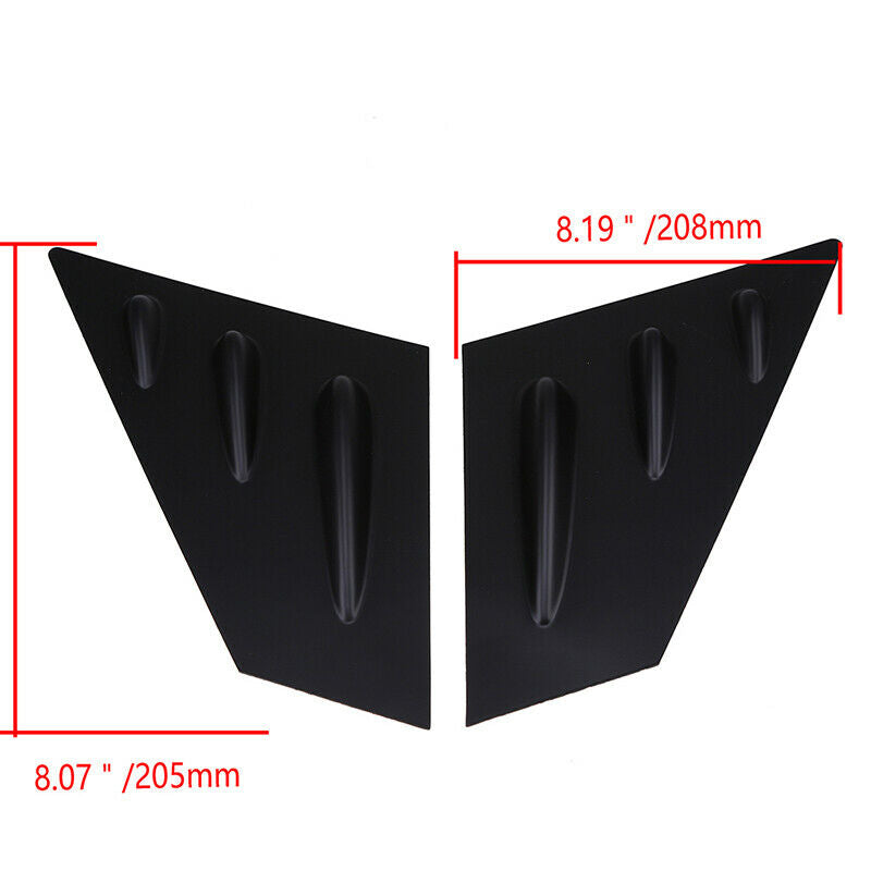 2x For Subaru WRX STi 2015-2020 Front Window Scoop Louver Cover Trim Gloss Black