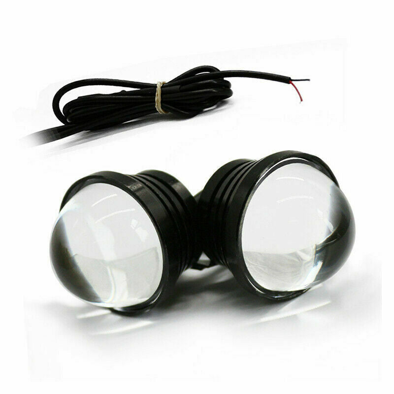 Pair 5W 12V Car SUV Fish Eye LED DRL Daytime Running Light Bulb Driving Fog Lamp