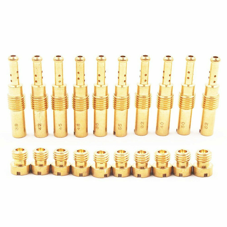 10pcs Carburetor Main Jet + 10pcs Slow/Pilot Jet for GY6 Engine