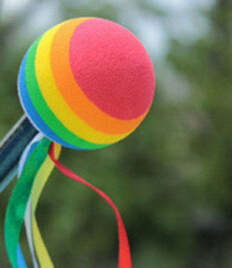Car Antenna Toppers RainbowBall Colored Ribbon AntennaBalls Unique design  G Tt