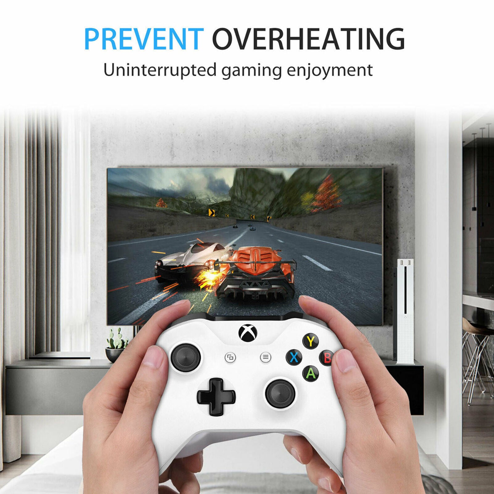 For Xbox One S Host Radiator Cooling Cooler Fan Exhauster Fans Dual USB Port