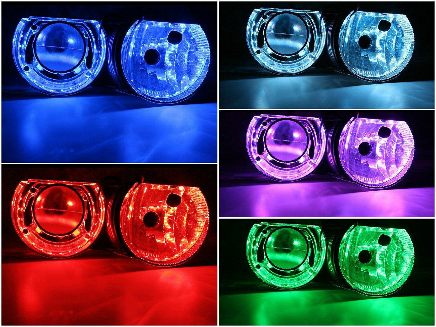 Universal RGB LED Demon Eye Module Ring MINI Cooper for Car SUV 3.0"/2.5" Rings