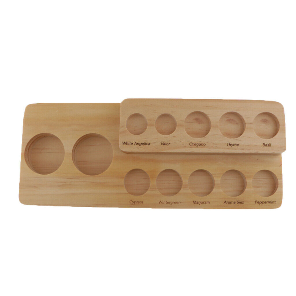 2-Tier Unfinished Wood 12-Bottle Essential Oil Display Stand