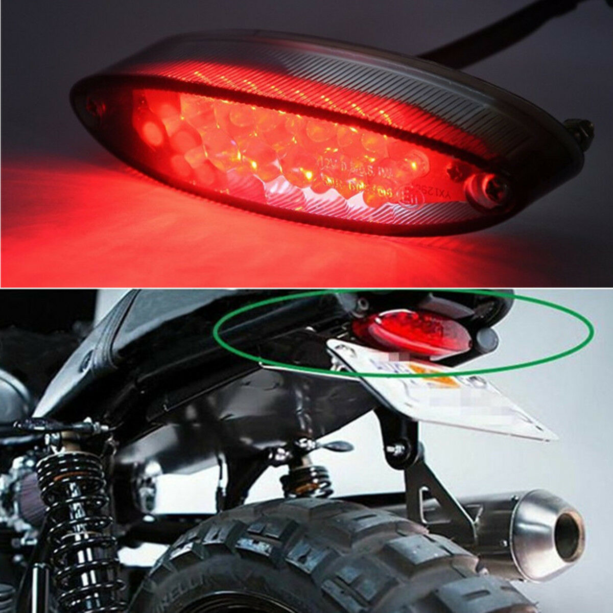 Universal 12V 28LED Motorcycle Brake Stop Running Tail Light License Plate Light