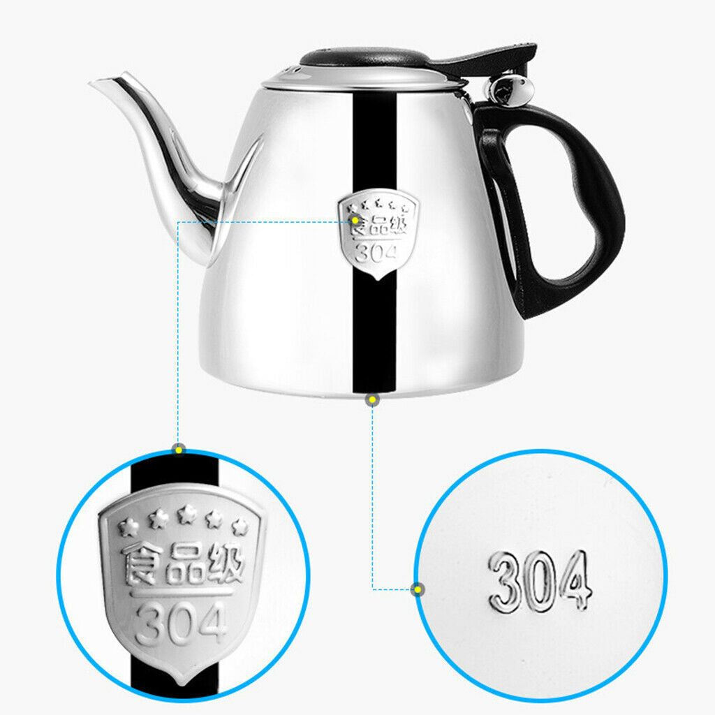 New Stainless Steel Teapot Coffee Pot Water Kettle 1.2L Catering Restaurant