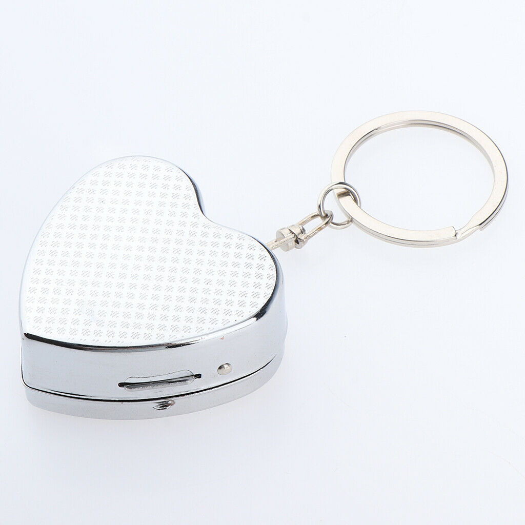 Metal Pill Case  - 2 Grids with Key Ring - Mini Small Travel Size for Purse