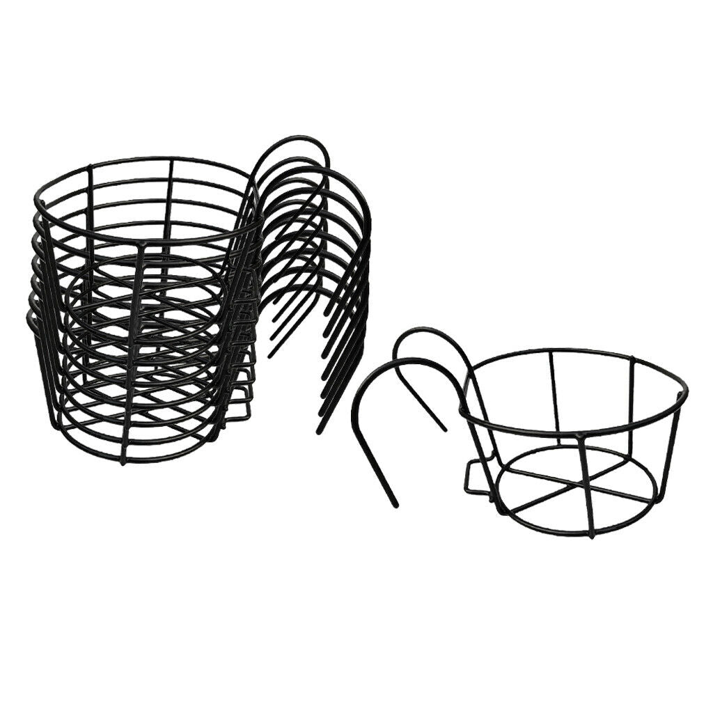 8Pieces Durable Metal Hanging Rail Flowerpot Holder Planter Pot Container