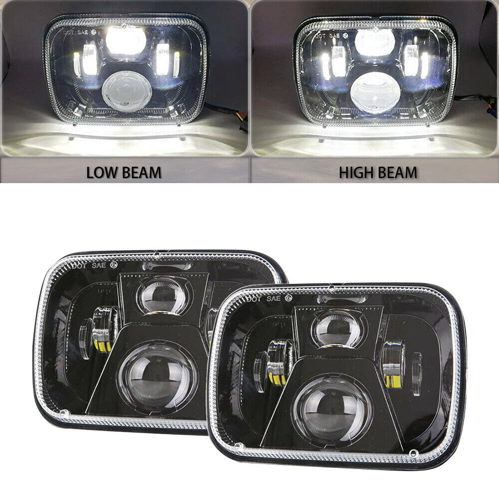 5x7" LED Headlight High Low Beam 7x6 Headlamp for Jeep YJ H6054 H6545 H6054LL