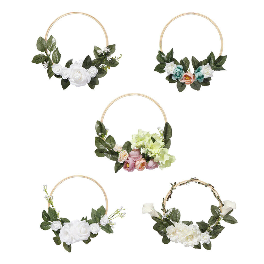 Pack of 2 Realistic Front Door Wreath Garland Garland Wedding 8''/15'' Pink