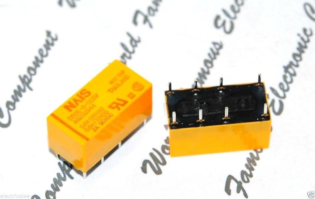 2pcs -  NAIS DS2E-S-DC5V AG232944 5V Relay - 0.1A125VAC / 0.6A110VDC/2A30V