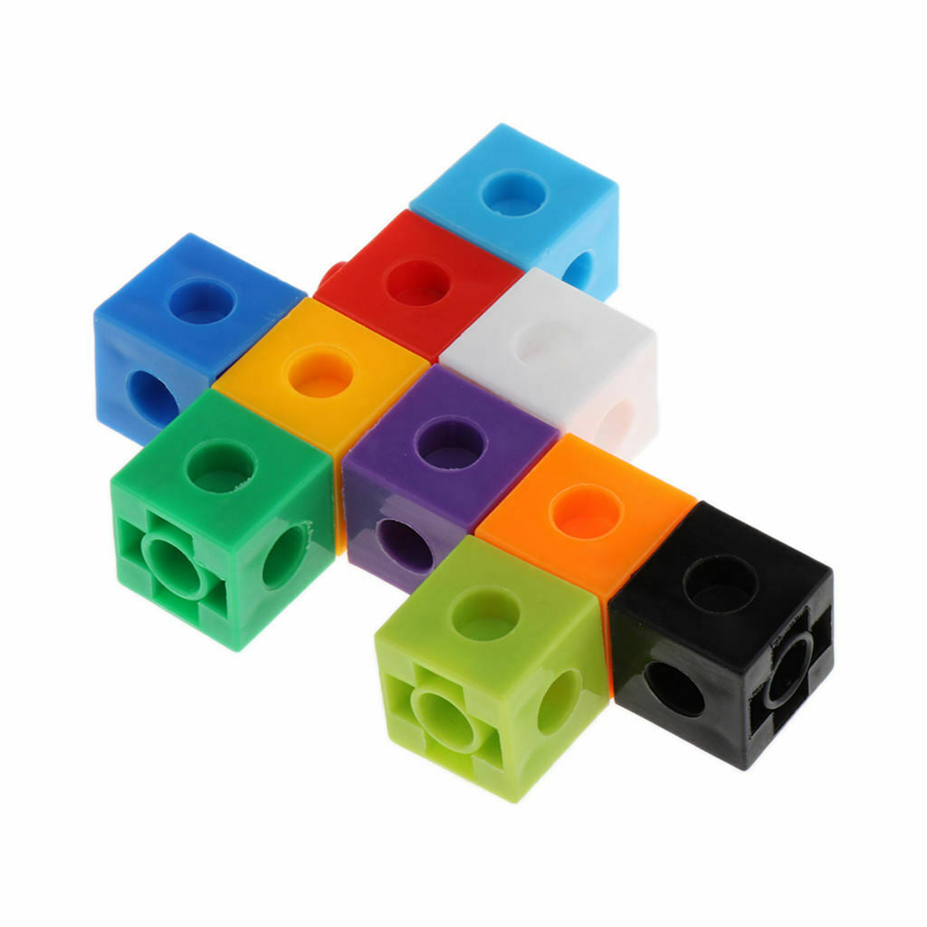 100pcs Linking Snap Math Counting Blocks Cubes Manipulative Math 10 Colors