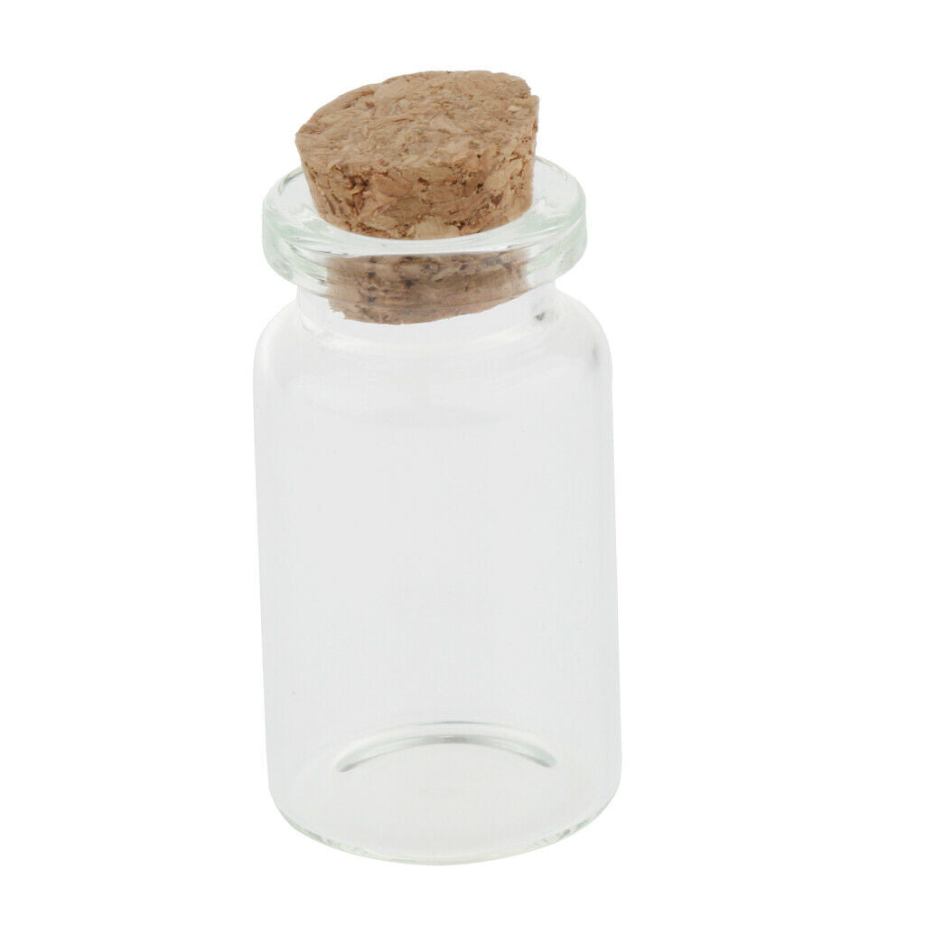 10ml 5ml Mini Glass Jars with Cork Stopper - Pack of 40 - Clear Tiny Bottles