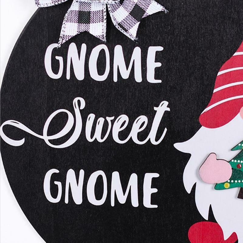 Interchangeable Seasonal Gnome Sweet Gnome Sign Front Door Decor Wooden Hanger