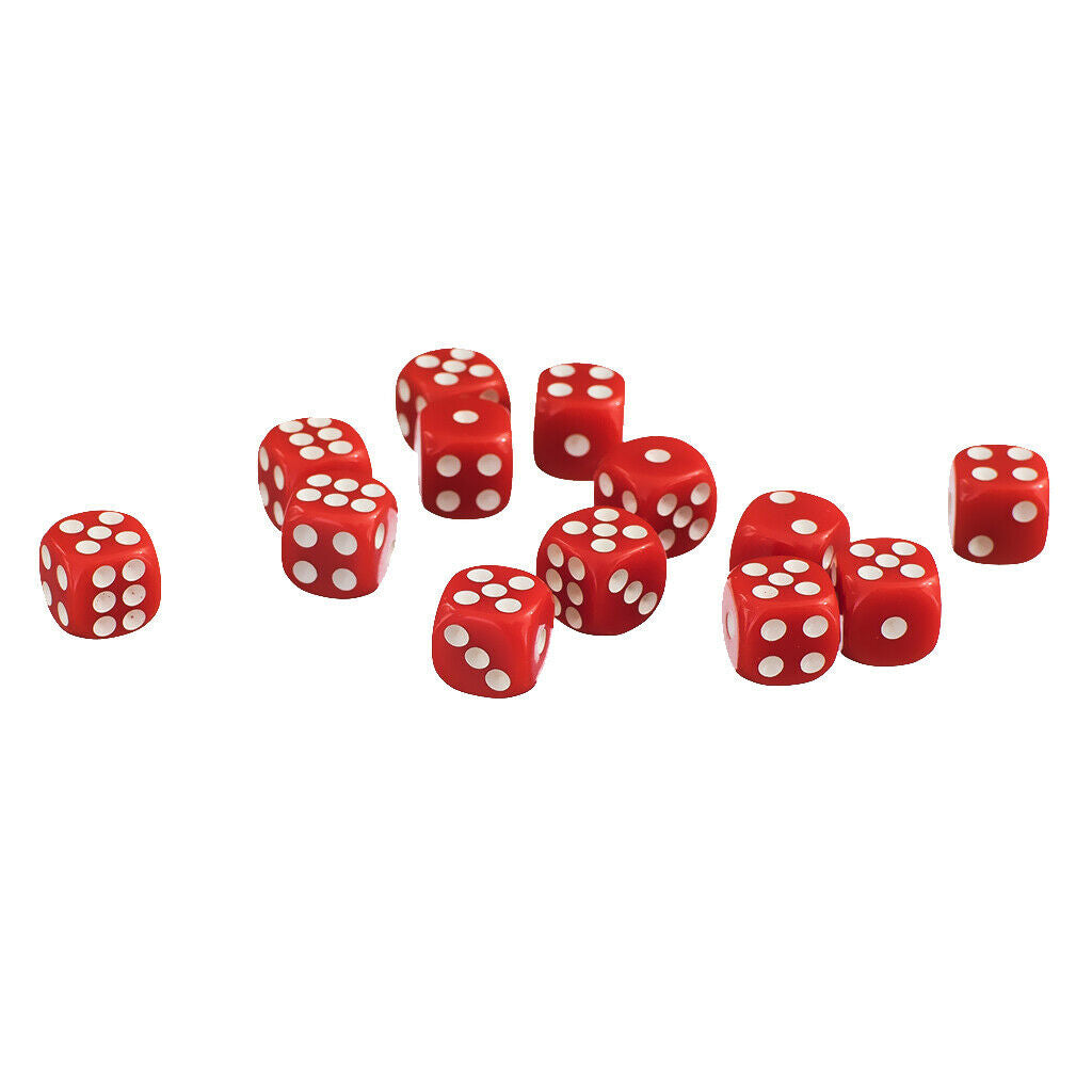 50 Pieces 12mm 6-sided Polyhedral Dices for Table Casino Card Games Supplies