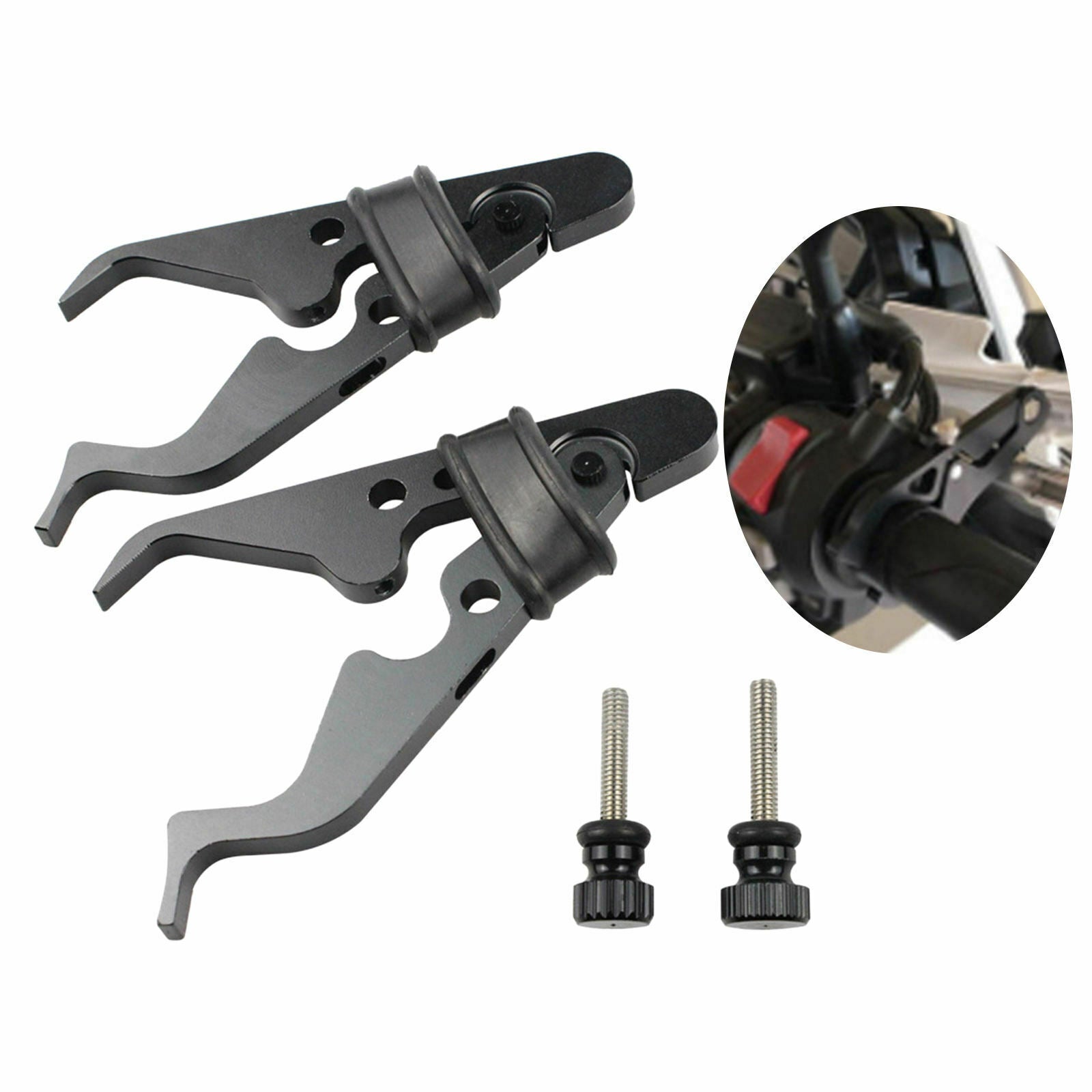 Universal Cruise Throttle Clamp Motorcycle Grip Fit for Scooter ATV Black