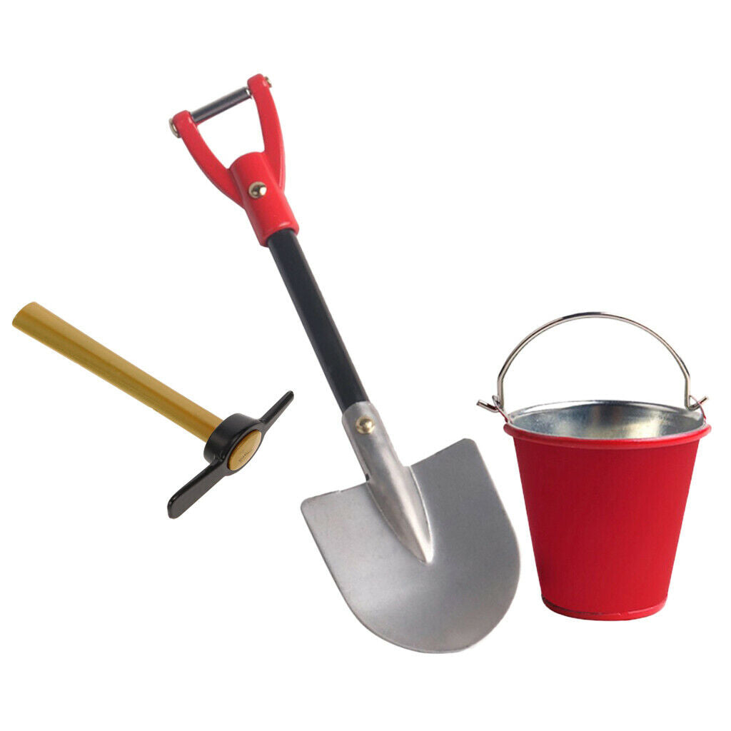3PCS 1/10 RC Bucket Shovel Hammer for CC01 SCX10 D90 RC Rock Crawler Parts