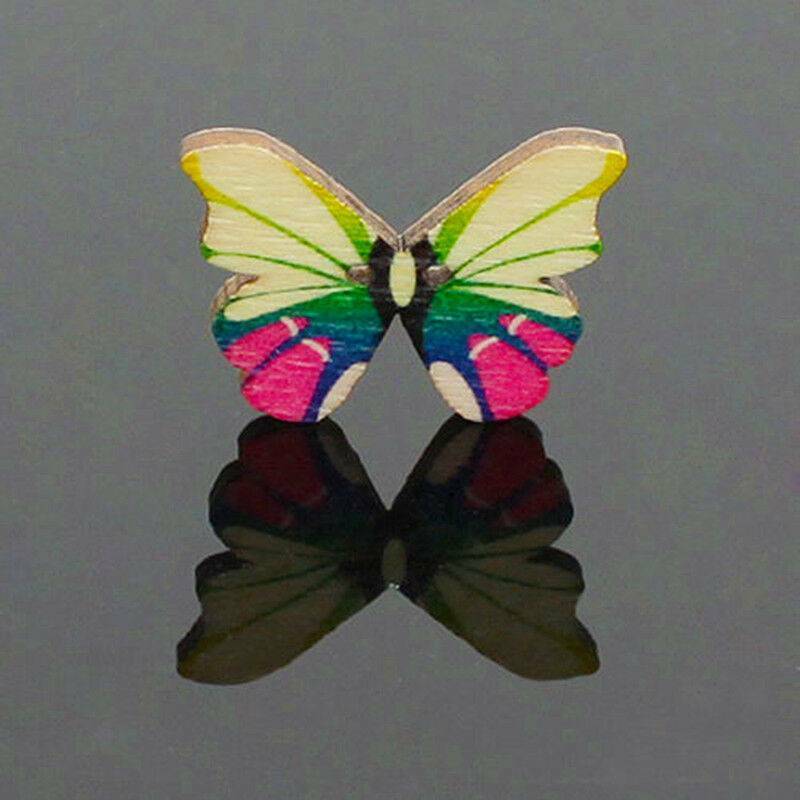 2-Holes Mixed Bulk Butterfly Phantom Wooden Sewing Buttons Scrapbooking DIY 50X