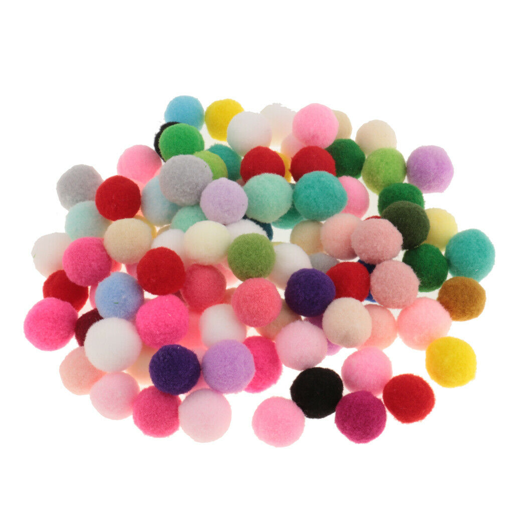 200pcs  Pom Poms Pompom Ball Xmas DIY Decor 20mm10mm