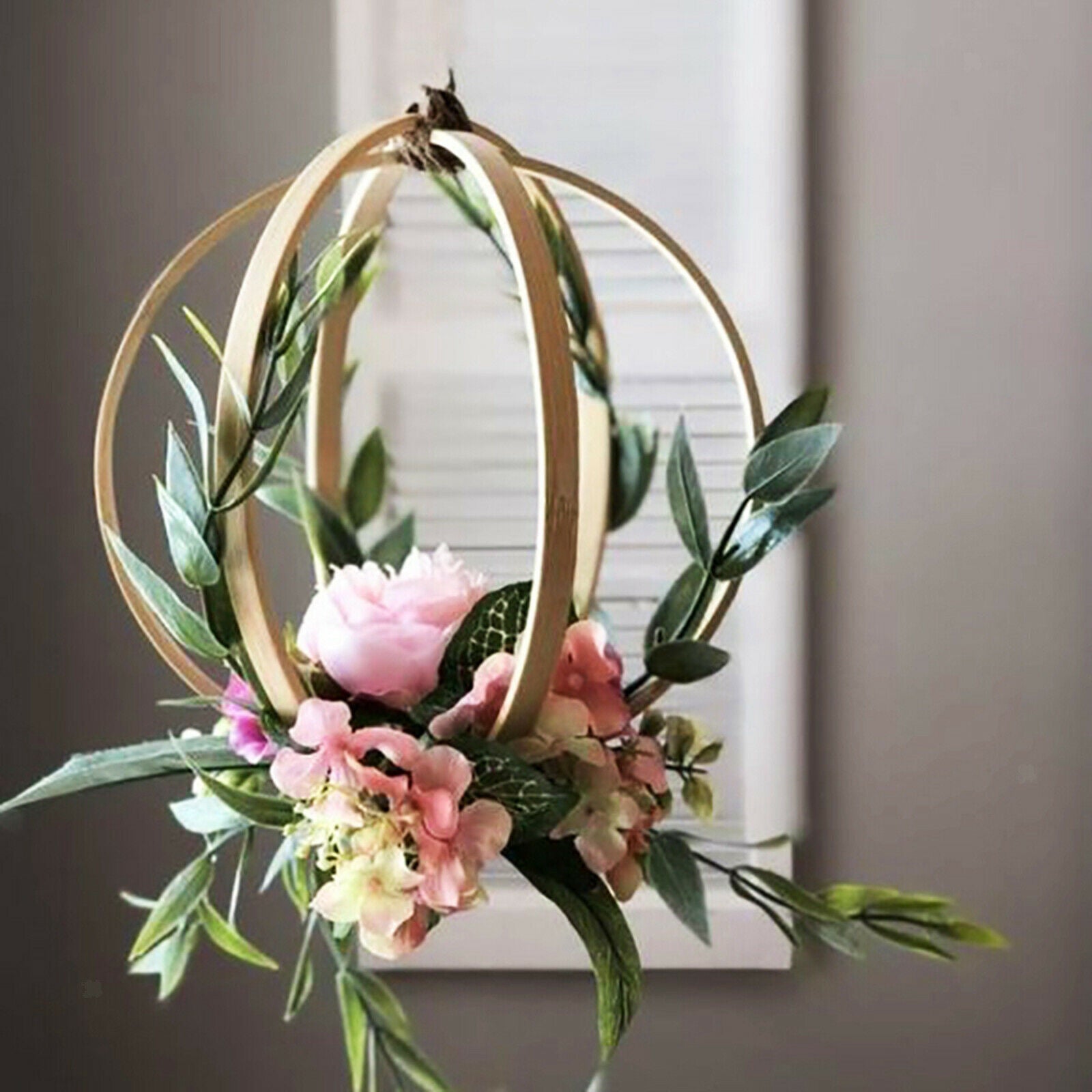 2x Round Embroidery Hoops Macrame Ring for Dream Catcher Wedding Home Party
