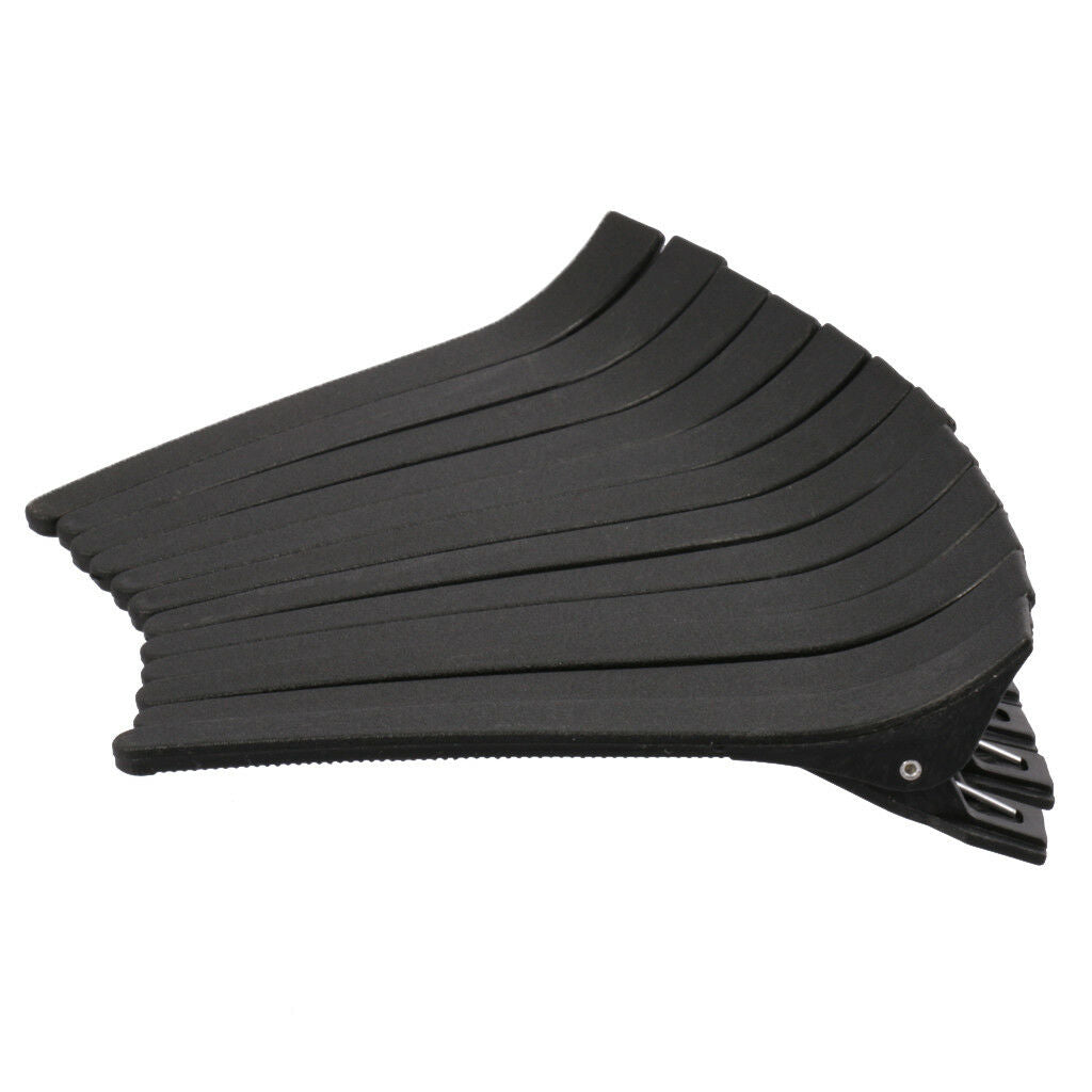 12x Black Matte Hairdressing Salon Sectioning Clips Clamps Hair Grip