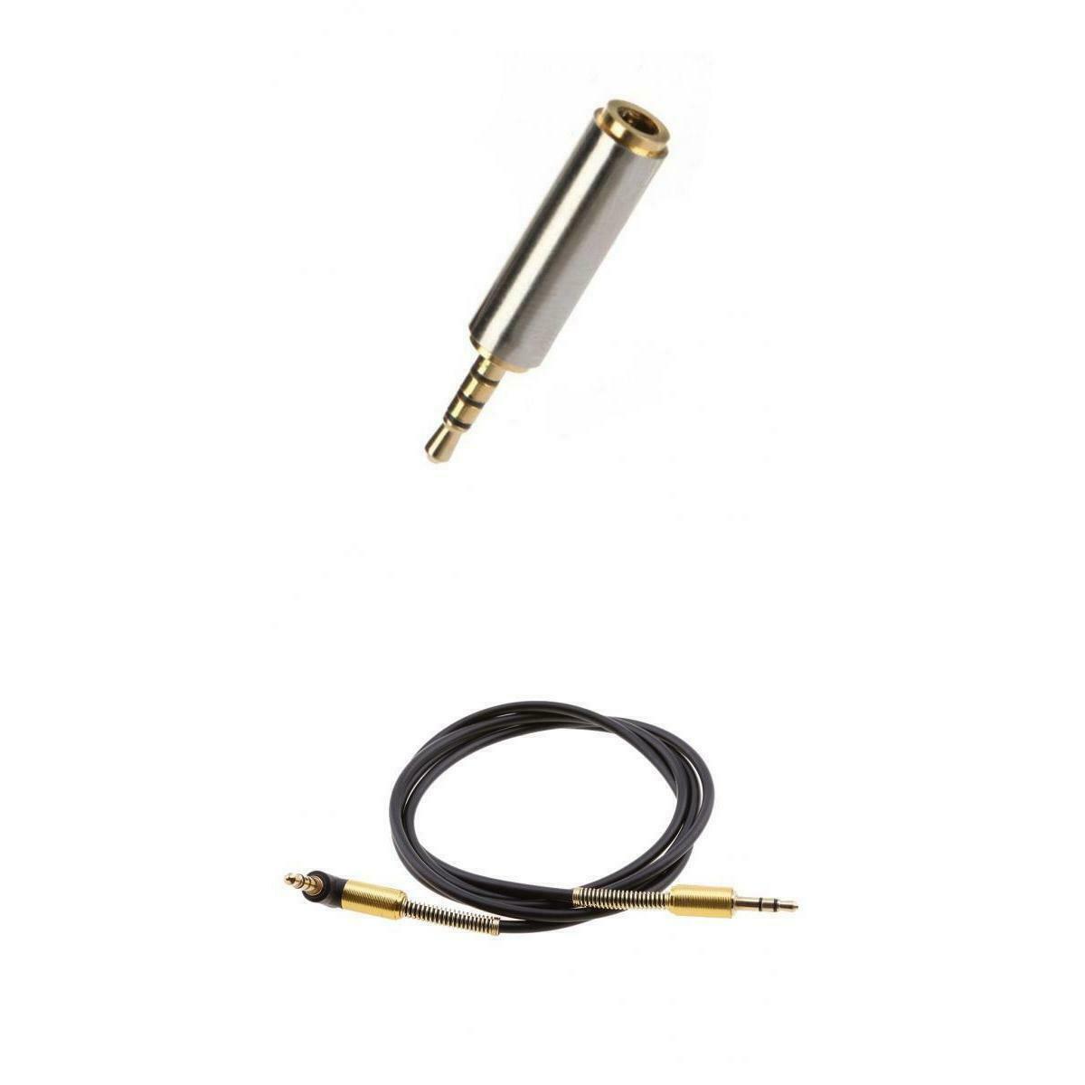 3.5mm Male Aux Cable L-Shaped Cord+2.5mm Male to 3.5mm Female Audio Adapter