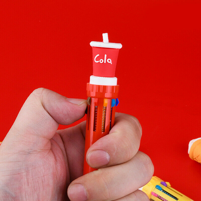 10 Colors Cute Ballpoint Pen School Office Supply Stationery Coke Burger Fr Kt