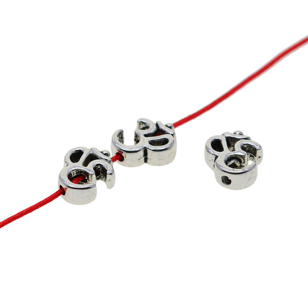 50Pcs Yoga Om Loose Beads, Bail Beads, Spacer Beads, Bead Hanger, Charms Pendant