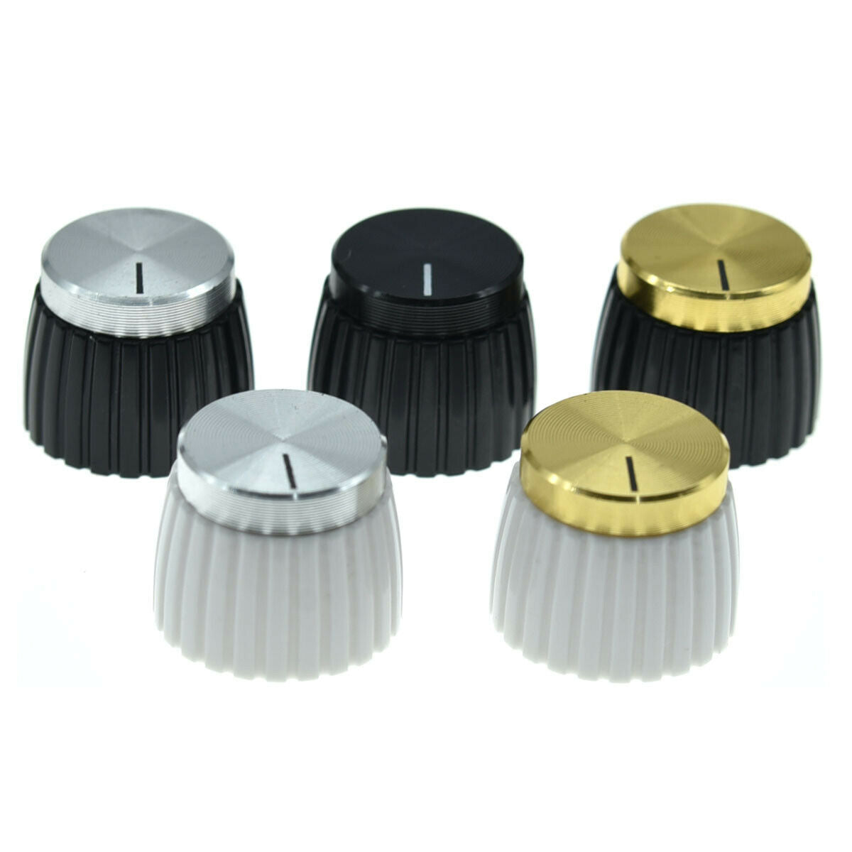20x Guitar AMP Amplifier Knobs Black w/ Black Cap Push-on fit Marshall Amplifier