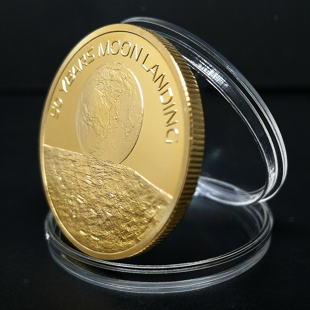 2019 US Moon Landing Golden Souvenirs Commemorative Coins Art Collection