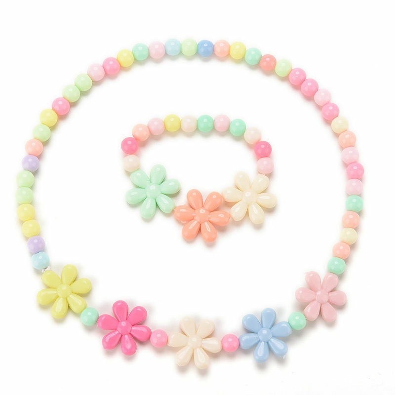 Girls Baby Toddlers Necklace&Bracelet Flower Kids Gift Party Jewelry Baby .l8
