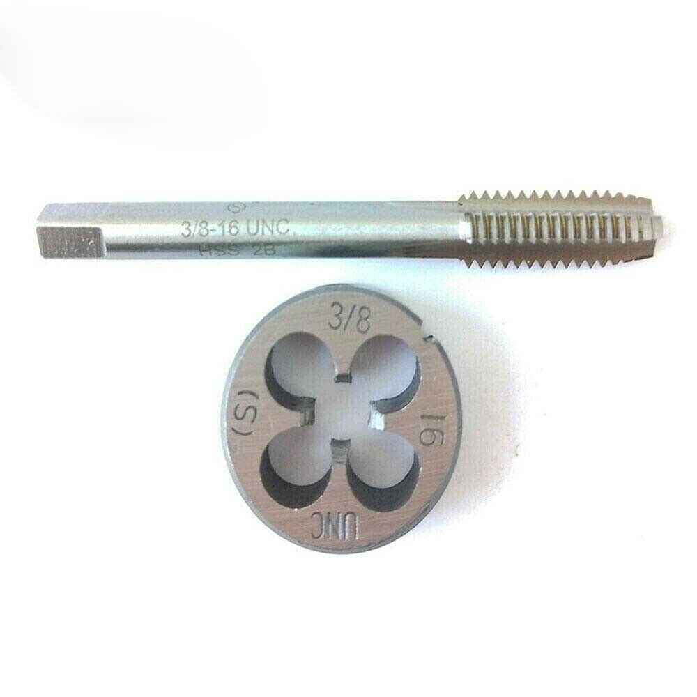 3/8-16UNC HSS Tap And Die,UNC Machine Thread Tap + Round Thread Die Right Hand