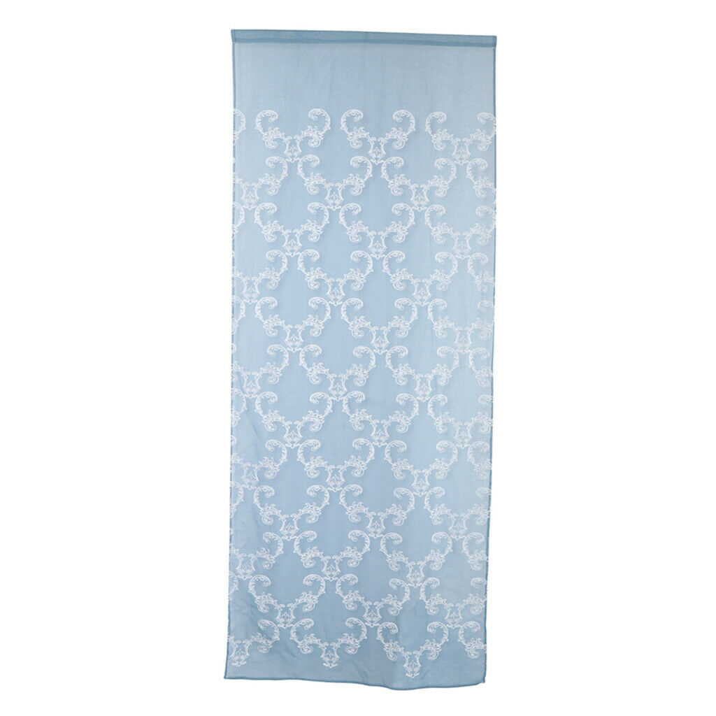 Embroidery Blue Voile Curtain Gauze Drapery 1x2.5m Rod Pocket 39 Inch Wide by 98