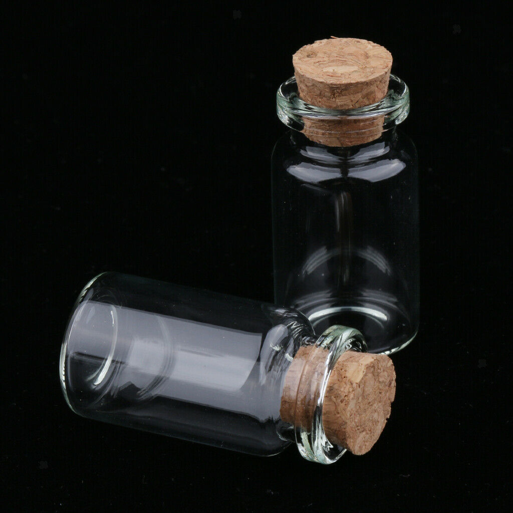20Pcs 7ml Mini Empty Clear Glass Bottle Vials With Cork Stoppers For Storage