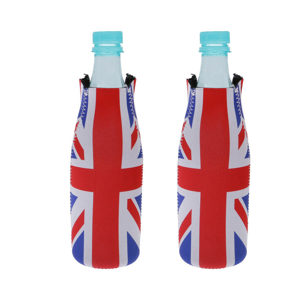 12 PCS Union Jack UK Flag Stubby Beer Can Sleeve Holder