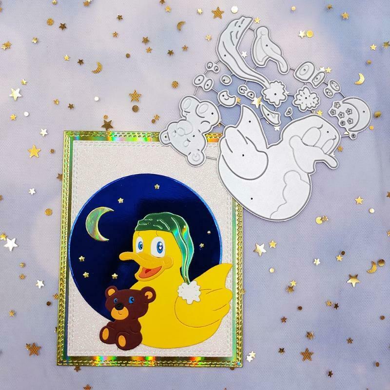 Good Night Duck Star Moon Carbon Steel Cutting Dies DIY Scrapbooking Photo Album