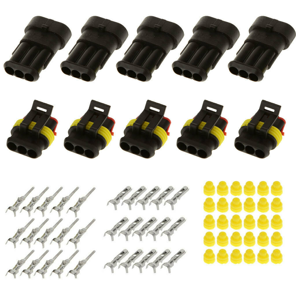 10 Sets Waterproof Electrical Connector Seal 1.5mm Terminal 4 Pins + 3 Pins