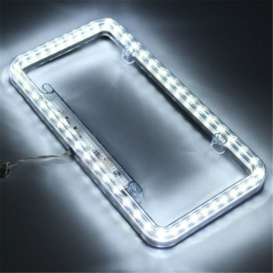 12V 54 LED White Lighting License Plate Frame Kit For Car Front Rear Bumper