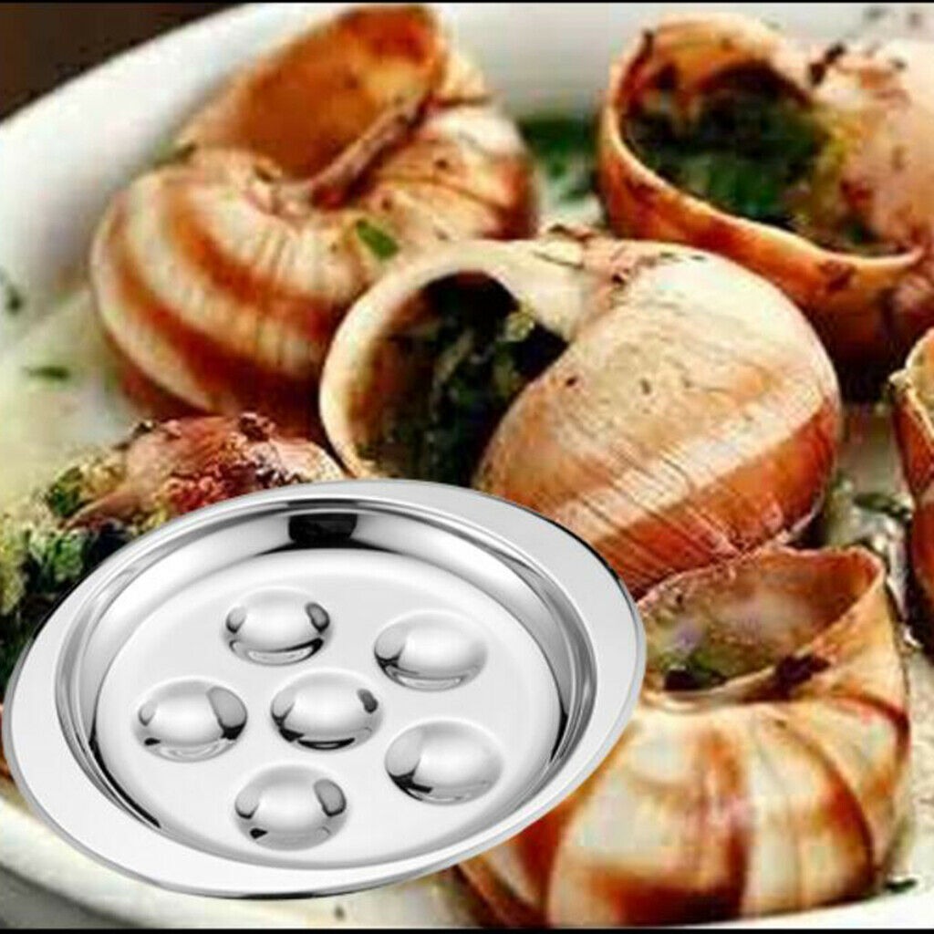 4 Pieces French Escargot Plate Platter Mushroom Snail Dish Server Set